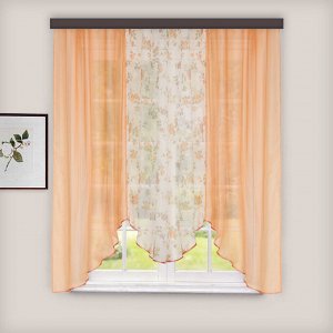 Комплект штор для кухни «Альби», 270х160 см, цвет персиковый