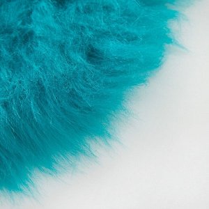 Сидушка на стул меховая Доляна "Пушинка" цв.синий d 30 cm,100% п/э