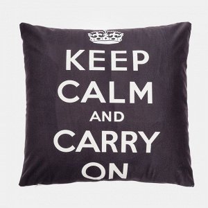 Чехол на подушку Этель "Keep calm" цв.черный 42 х 42 см, 100% п/э
