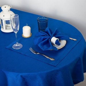 Набор столовый "Этель" Печворк цв.Синий(скат140*180,салф 40*40-6шт), 100% хл, жаккард