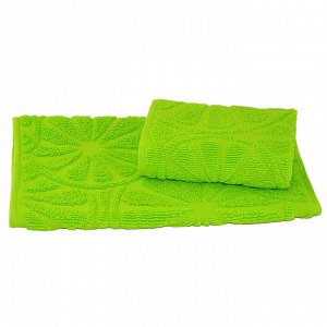 Полотенце махровое жаккардовое 30х50 см, зеленый, хлопок 100%, 400 г/м2