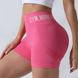 Женские бесшовные спортивные моделирующие шорты, розовый