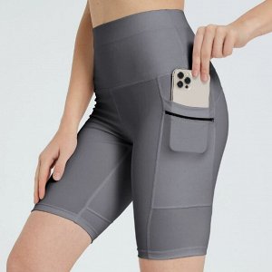 Спортивные быстросохнущие дышащие короткие штаны для фитнеса, серый