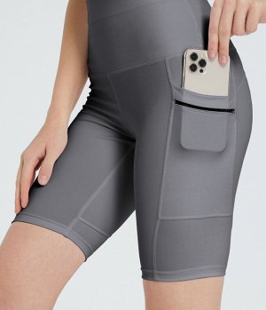 Спортивные быстросохнущие дышащие короткие штаны для фитнеса, серый