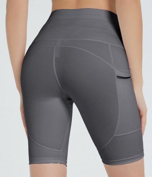 Спортивные быстросохнущие дышащие короткие штаны для фитнеса, серый