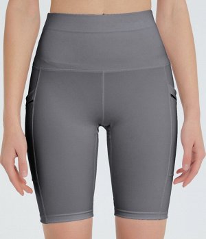 Спортивные быстросохнущие дышащие короткие штаны для фитнеса, серый