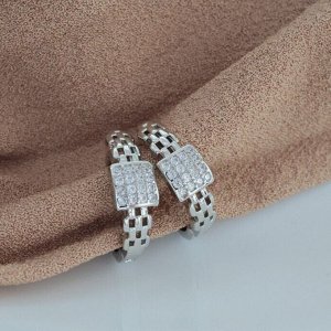 Серьги палочки ювелирная бижутерия, покрытие посеребрение, вставка: фианиты, цвет: прозрачный, арт.213.598