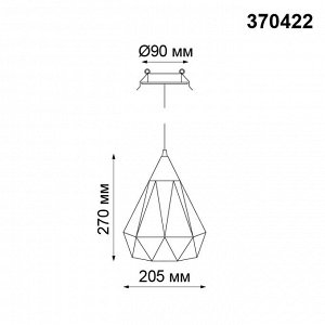 370422 SPOT NT19 240 черный Встраиваемый светильник IP20 E27 50W 220V ZELLE