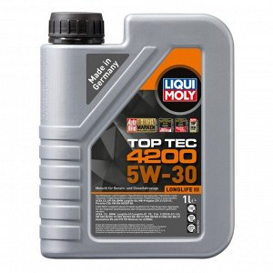 Масло моторное Liqui Moly Top Tec 4200 5w30 синтетическое, API SP, ACEA C3, универсальное, 1л, арт. 7660/3706/8972