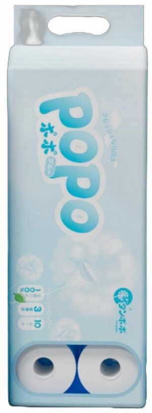 Бумага туалетная POPO Blue, 10 рул. 1*10