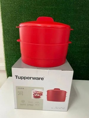 Пароварка двухуровневая красная - Tupperware® в подарочной упаковке.