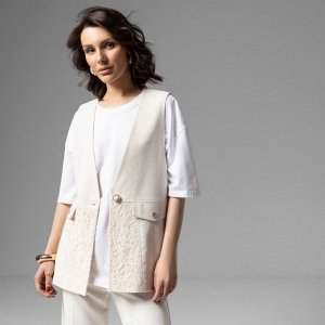 Жилет на подкладе с кружевом, Искусство переговоров (beige)