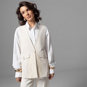Жилет на подкладе с кружевом, Искусство переговоров (beige)