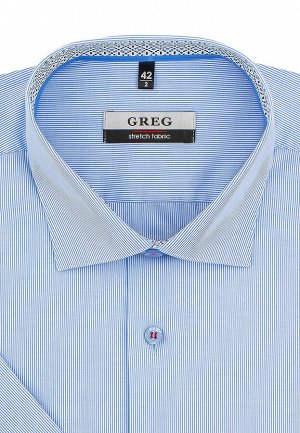 Сорочка мужская короткий рукав GREG 211/108/Z/1p STRETCH_x_GB
