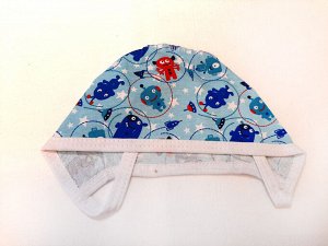 Детский чепчик трикотажный ЧТР67 инопланетяне/голубой