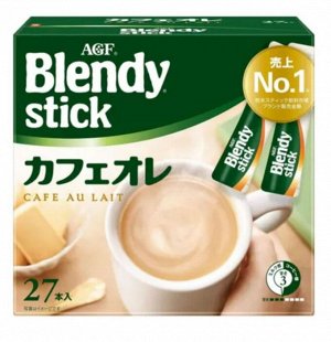 Мягкий Латте-Растворимый кофе 3 в 1 без сахара AGF Blendy Стик 12 гр х 27 шт Япония