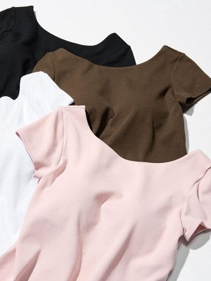 UNIQLO - футболка-бюстгальтер AIRism из хлопка 09 BLACK