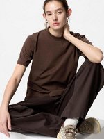 UNIQLO - легкая футболка Airism с круглой горловиной - 37 BROWN