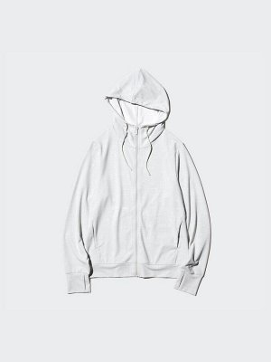 UNIQLO AIRism UV Cut Full-Zip Parka – парка с молнией и защитой от UV - 02 LIGHTGRAY