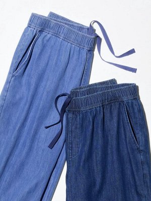 UNIQLO - хлопковые брюки свободного кроя до щиколотки - 65 BLUE