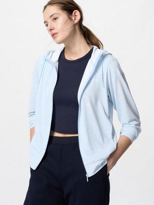 UNIQLO AIRism UV Cut Full-Zip Parka – парка с молнией и защитой от UV - 60 LIGHTBLUE