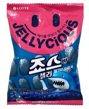 LOTTE Jellycious Жеват.мармелад Акула со вкусом апельсин-клубника 70 гр.,