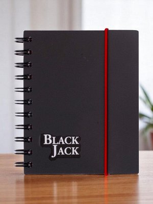 Блокнот МАЛЫЙ ФОРМАТ А6 105х148мм, 150л, гребень, пластик, клетка, BRAUBERG, Black Jack, 125388