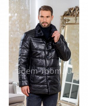 Утеплённая кожаная куртка для зимыАртикул: W-1786-75-CH-N
