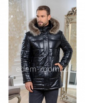 Мужская куртка из кожи с мехомАртикул: C-19720-2-80-CH-EN