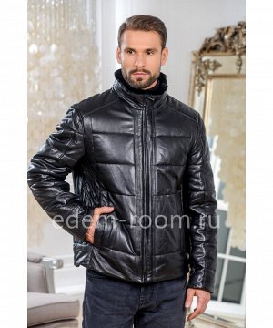 Зимняя кожаная куртка на молнииАртикул: W-9020-70-CH