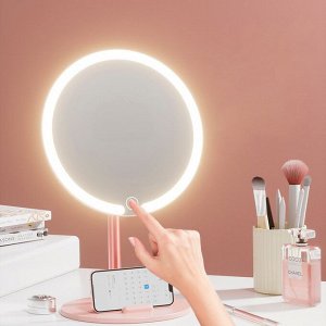 Зеркало настольное с LED-подсветкой и подставкой для телефона