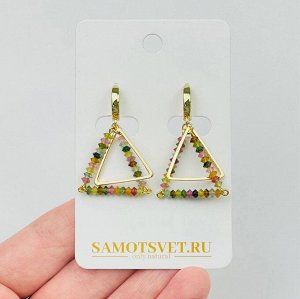 Серьги из Турмалина микс