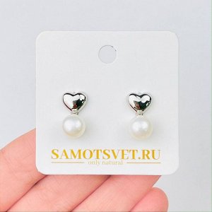 Серьги-пусеты из речного Жемчуга