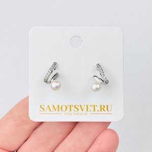 Серьги-пусеты из речного Жемчуга