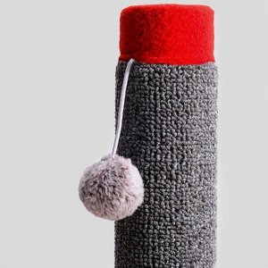 Когтеточка "Столбик" Lowcost ковролиновая с игрушкой, 54 х 31 см, микс цветов