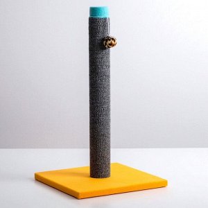 Когтеточка "Столбик" Lowcost ковролиновая с игрушкой, 54 х 31 см, микс цветов