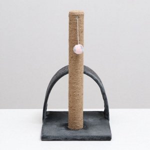 Когтеточка "Столбик" с дугой и игрушкой, 35 х 30 х 54 см,  микс цветов