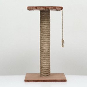 Когтеточка-столбик, ?10, с площадкой, КД-37, джут 35 х 35 х 64 см, микс