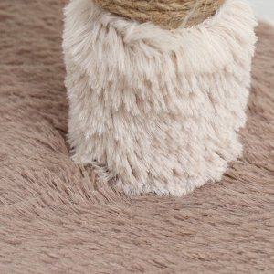 Домик для кошек с когтеточкой, с овальной полкой, 54 х 34 х 80 см, коричневая