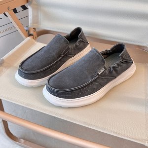 Мужские слипоны спортивные, дышащие с плоской подошвой, черный