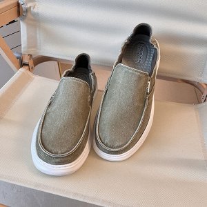 Мужские слипоны спортивные, дышащие с плоской подошвой, зеленый