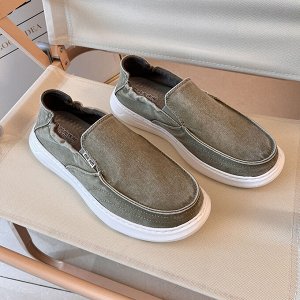 Мужские слипоны спортивные, дышащие с плоской подошвой, зеленый