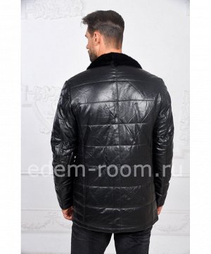 Мужская пуховая куртка из кожиАртикул: C-52792-N