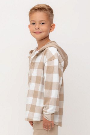Рубашка(Весна-Лето)+boys (темно-бежевый, клетка виши к534)