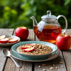 Каша заварная ЖМЫХОВАЯ  с кедровым орехом, яблоком и кунжутной  мукой