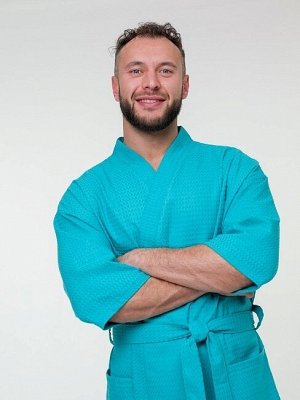 Халат вафельный / изумрудный