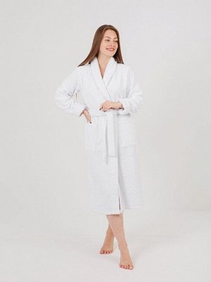 Женский махровый халат  без капюшона / белый