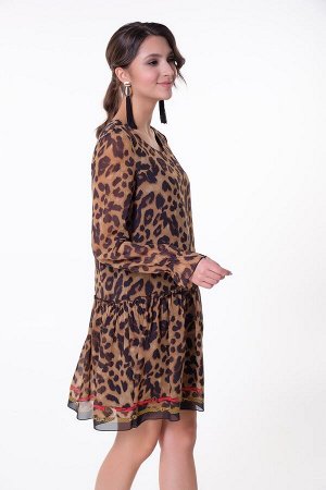 Платье Эльвира №5.Цвет:леопард