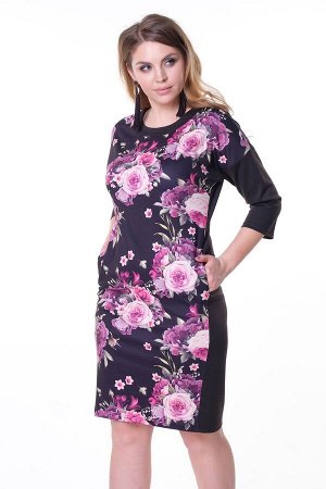Платье Арья №4.Цвет:черный/розовый
