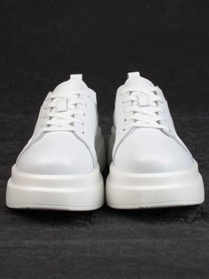 05-PDE36-1 WHITE Кроссовки женские (натуральная кожа)
